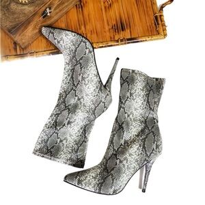 Snakeskin Stiletto Ankle Boots